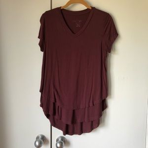 Latched Mama Maroon Nursing Tee